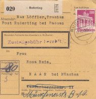 BiZone Paketkarte 1948: Ruderting Nach Haar Bei München - Lettres & Documents