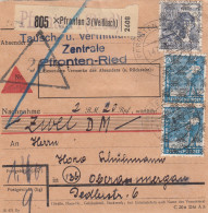 BiZone Paketkarte: Pfronten/Weißbach, Tauschzentrale Nach Oberammergau Nachnahme - Lettres & Documents