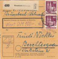 BiZone Paketkarte 1948: Krumbach Nach Berchtesgaden, Wertkarte, Notopfer Rücks. - Briefe U. Dokumente