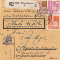BiZone Paketkarte 1948: Mindelheim Nach Haar, Wertkarte - Storia Postale