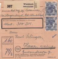 BiZone Paketkarte: Windsbach Hegersbach Nach Haar, Wertkarte - Brieven En Documenten