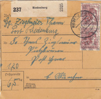 BiZone Paketkarte 1948: Riedenburg Nach Putzbrunn B. München - Lettres & Documents