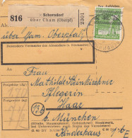 BiZone Paketkarte 1948: Schorndorf über Cham Nach Haar, Kinderhaus - Cartas & Documentos