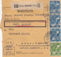 BiZone Paketkarte 1948: Eichstätt Nach Haar, Wertkarte - Covers & Documents