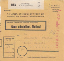 BiZone Paketkarte 1948: Nürnberg Nach München, Selbstbucherkarte, Löwenbräu - Cartas & Documentos