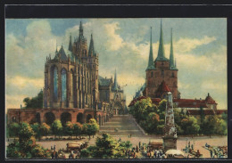 Künstler-AK Erfurt, Dom Und St. Severikirche  - Erfurt