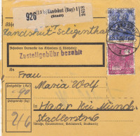 BiZone Paketkarte 1948: Landshut Schligenthal Nach Haar Bei München - Lettres & Documents