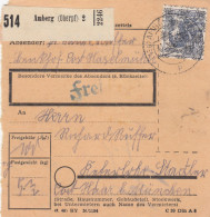 BiZone Paketkarte 1948: Post Haselmühle über Amberg Nach Keferlohe - Covers & Documents