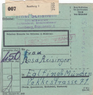 BiZone Paketkarte 1948: Bamberg Nach Eglfing, Besonderes Formular - Brieven En Documenten