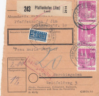 BiZone Paketkarte 1948: Pfaffenhofen N. Berchtesgaden, Notopfer, Nachgebühr - Brieven En Documenten