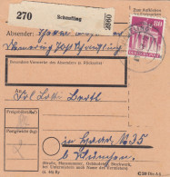 BiZone Paketkarte 1948: Thanning Post Schaufling Nach Haar - Briefe U. Dokumente