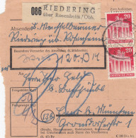 BiZone Paketkarte 1948: Riedering Nach Haar, Nachgebühr, Wertkarte - Briefe U. Dokumente