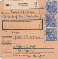 BiZone Paketkarte 1948: Krohsdorf Post Haidenburg Nach Ödenstockach - Cartas & Documentos