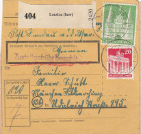 BiZone Paketkarte 1948: Landau Nach Feldmoching - Briefe U. Dokumente