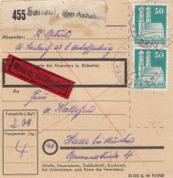 BiZone Paketkarte 1948: Sailauf über Aschaffenburg Nach Haar, Durch Eilboten - Covers & Documents