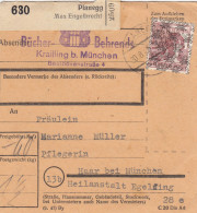 BiZone Paketkarte 1948: Planegg Nach Haar, Selbstbucher, Heilanstalt Eglfing - Briefe U. Dokumente