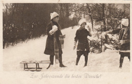 Ansichtskarte Kinder Schlitte, Schnee, Feldpost Ober Matrose, Halbflottille - Briefe U. Dokumente