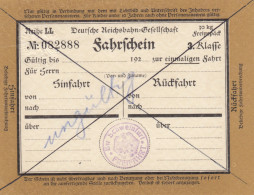 Bahnpost: Fahrschein 3. Klasse, Schweinfurt, Ungültig - Briefe U. Dokumente