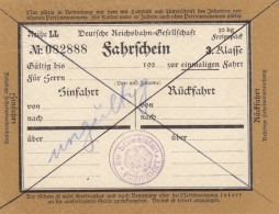 Bahnpost: Fahrschein 3. Klasse, Schweinfurt, Ungültig - Lettres & Documents