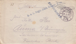 1918 Feldpostamt Ausbildungsgruppe, Zensiert Nach Auma/Thüringen Mit Briefinhalt - Covers & Documents