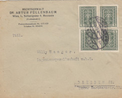 1922: Wien Nach Dresden, MeF - Brieven En Documenten