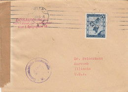 1946: Wien Nach Illinois/USA, Zensur - Storia Postale