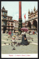 Artista-Cartolina Venezia, I Colombi In PIazza S. Marco  - Venetië (Venice)