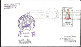 US Space Cover 1969. "Apollo 12" Launch. NASA Spain Madrid Tracking Station - United States