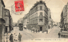 92 ASNIERES LA GRAND'RUE ET LA RUE DE PARIS ANIMEE - Asnieres Sur Seine