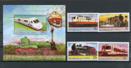 Guinea 1076-1079, Block 186 Postfrisch Eisenbahn #IY830 - Guinee (1958-...)