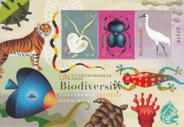 2021 United Nations Biodiversity Conference China Birds Insects Flora Miniature Sheet Of 3 MNH @ BELOW FACE VALUE - Neufs