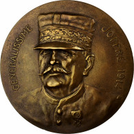 France, Médaille, Généralissime Joffre, 1914, Bronze, Glusette, SUP - Other & Unclassified
