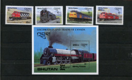 Bhutan 1030-1031, 33, 35, Block 143 Postfrisch Eisenbahn #IX240 - Bhoutan