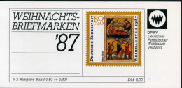 Bund DPWV Markenheftchen 1987 Mit 1346 Bonn Ersttagssonderstempel #IS655 - Otros & Sin Clasificación