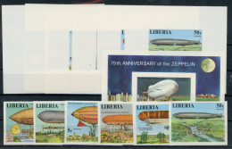 Liberia Einzelblöcke 1054-1059, Block 89 B Postfrisch Zeppelin #JL346 - Liberia