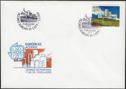 Portugal Açores 1983 Y&T 345 Sur FDC. Europa Génie Humain. Exploitation De L'énergie Géothermique Aux Açores - 1983