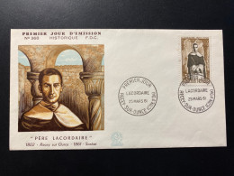 Enveloppe 1er Jour "Père Lacordaire" - 25/03/1961 - 1287 - Historique N° 368 - 1960-1969