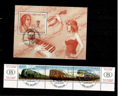 2001 BL90 (2992) & 2993/2995  Postfris Met 1édag Stempel : HEEL MOOI ! MNH Avec Cachet 1er Jour "  Muziek & NMBS - Unused Stamps