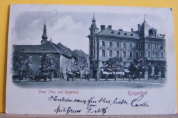 (KLA2) KLAGENFURT (CARTOLINA IN RILIEVO) NEUE PLATZ UND REINERHOF - ANIMATA - VIAGGIATA 1900 - Klagenfurt