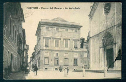 BK034 SARZANA - PIAZZA DEL DUOMO - LA CATTEDRALE ANIMATA LA SPEZIA 1914 - Otros & Sin Clasificación