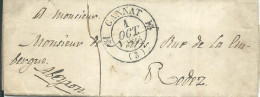 FRANCE LETTRE GANNAT ( ALLIER )  POUR RODEZ ( AVEYRON )  DE 1835  LETTRE COVER - 1801-1848: Précurseurs XIX