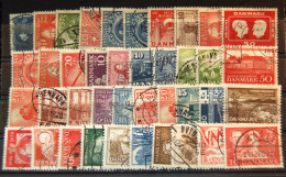 Danmark Danemark Danish - Batch Of 40 Stamps Small Format Used - Collections