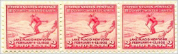 USA # 716 - 1932 2c Third Olympic Winter Games Mounted Mint Strip Of 3 + Single Used - Unused Stamps