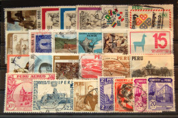 Perou Peru - Small Batch Of 25 Stamps Used - Perú