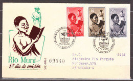 Rio Muni Sobres 1º Día 1960 Edifil 1/2+4 Serie Corta - Rio Muni