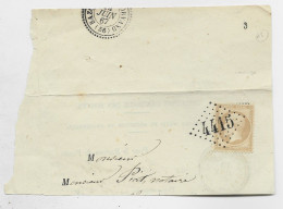 N° 21 GC 4415 FRAGMENT TYPE 22 BAZOCHES DU MORVAN 10 JUIN 1867 NIEVRE BELLE FRAPPE - 1849-1876: Classic Period