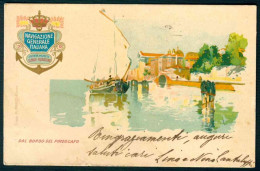 BK037 NAVIGAZIONE GENERALE ITALIANA FLORIO RUBATTINO - DAL BORDO DEL PIROSCAFO - 1900 CIRCA - Dampfer