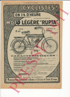Publicité 1911 Moto Légère Rupta Motocyclette Ancienne Vintage 216CH22 - Reclame