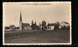 AK St. Peter Am Hart, Teilansicht Mit Kirche  - Sonstige & Ohne Zuordnung