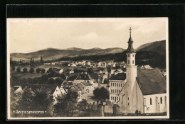 Künstler-AK Antiesenhofen, Teilansicht Mit Kirche  - Other & Unclassified